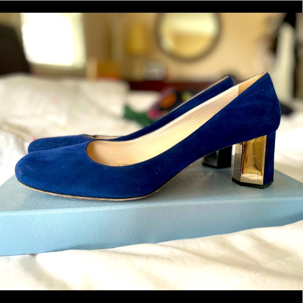 Prada almond toe pump - royal blue - 39
